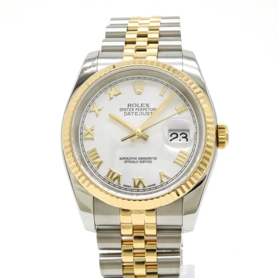 ROLEX ロレックス デイトジャスト ホワイトローマ文字盤 SS/YG  ランダム番 メンズ AT オートマ 腕時計 116233 | ROLEX | 03