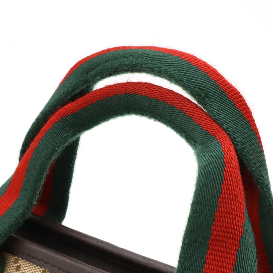 GUCCI グッチ チルドレンズ GGキャンバス シェリーライン ミニトート ハンドバッグ レザー カーキベージュ ダークブラウン 茶 284728 | GUCCI | 04