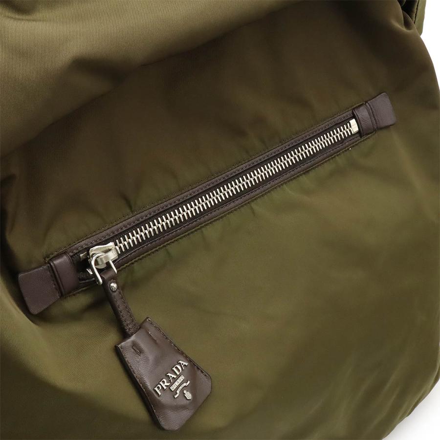 PRADA プラダ トートバッグ ショルダートート リバーシブル ナイロン レザー カーキ ダークブラウン 茶 ショルダーストラップ欠品 | PRADA | 07