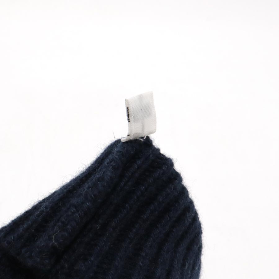 HERMES エルメス グローブ 手袋 ニット ネイビー 紺 ダークブラウン 茶 カシミヤ100% レザー #L | HERMES | 02