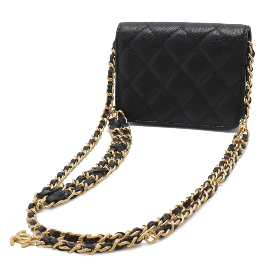 CHANEL シャネル マトラッセ ココマーク ベルトバッグ チェーンバッグ ミニバッグ ポーチ キャビアスキン レザー ブラック 黒 | CHANEL | 01