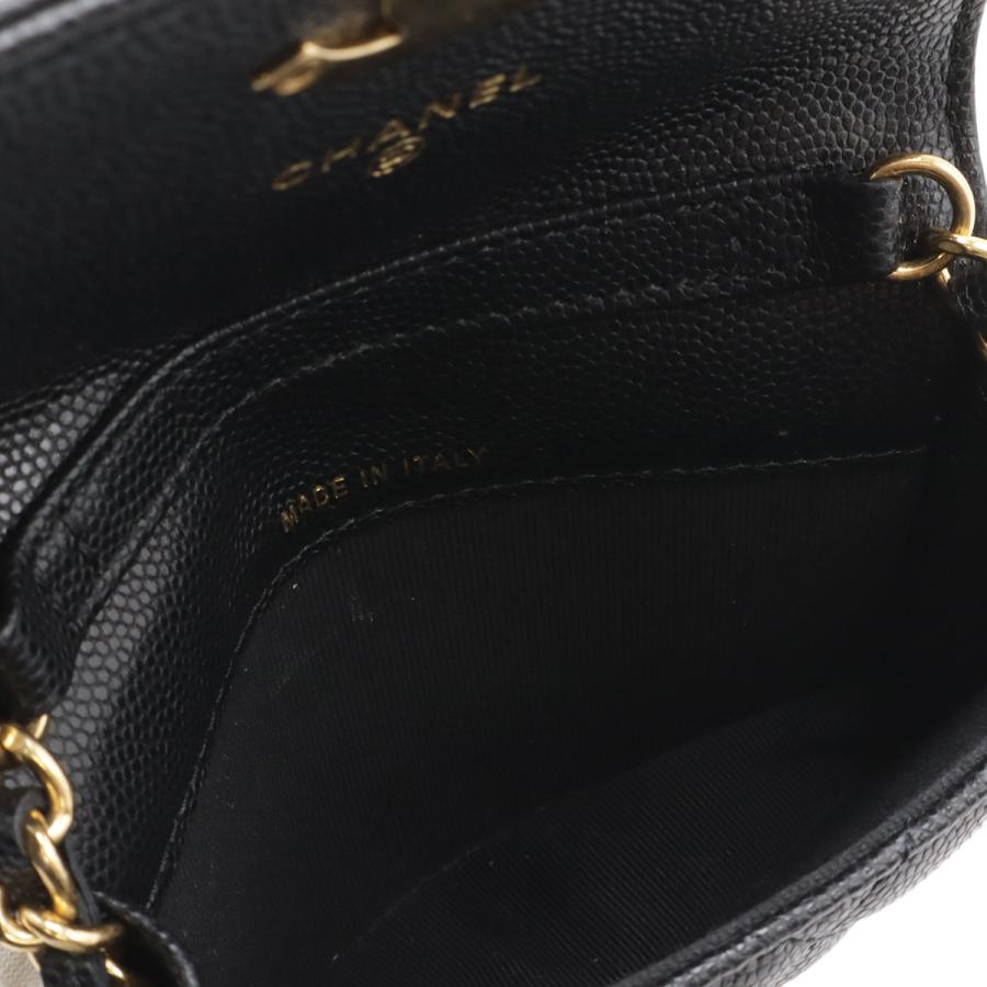 CHANEL シャネル マトラッセ ココマーク ベルトバッグ チェーンバッグ ミニバッグ ポーチ キャビアスキン レザー ブラック 黒 | CHANEL | 06