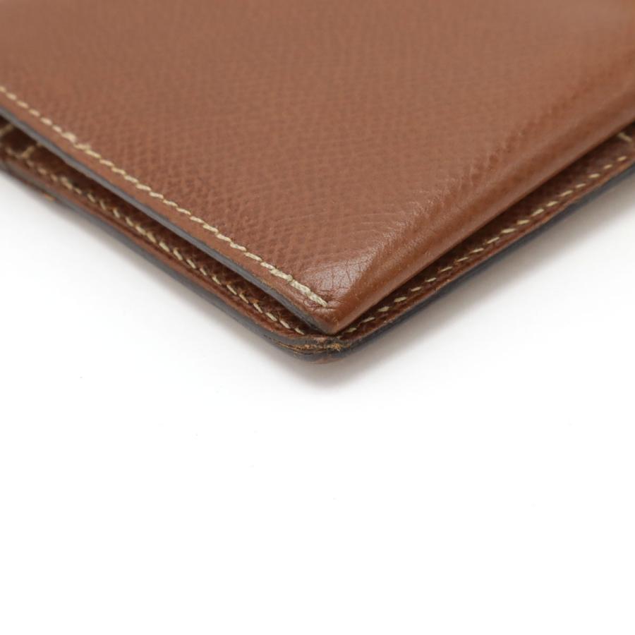 HERMES エルメス ベアン クラシック 2つ折り長財布 二つ折り長財布 レザー ダークブラウン 茶 ゴールド金具 □E刻印 | HERMES | 02