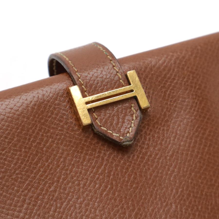 HERMES エルメス ベアン クラシック 2つ折り長財布 二つ折り長財布 レザー ダークブラウン 茶 ゴールド金具 □E刻印 | HERMES | 03