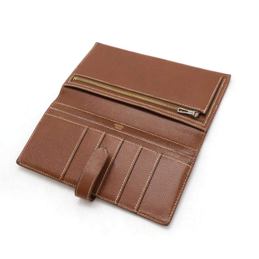 HERMES エルメス ベアン クラシック 2つ折り長財布 二つ折り長財布 レザー ダークブラウン 茶 ゴールド金具 □E刻印 | HERMES | 04