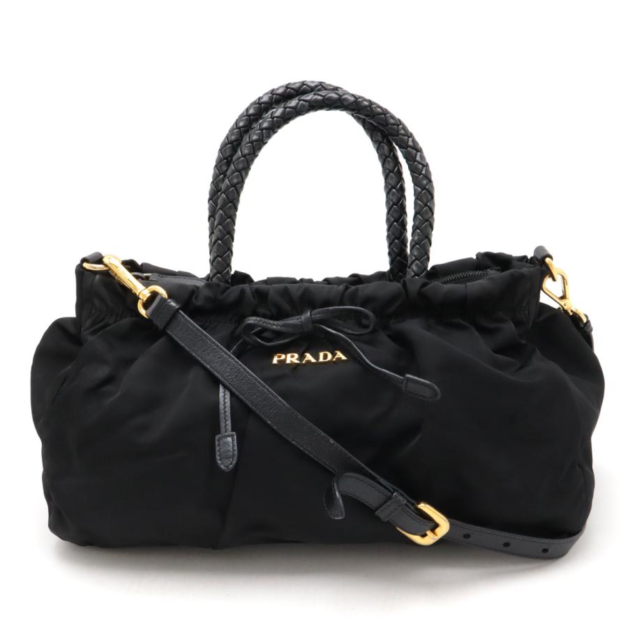 PRADA プラダ TESSUTO BOW リボン ギャザー ハンドバッグ トート PRADA プラダ TESSUTO BOW リボン ギャザー ハンドバッグ トート
