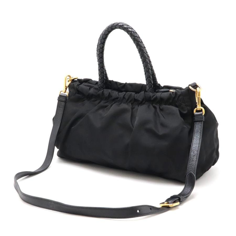 PRADA プラダ TESSUTO BOW リボン ギャザー ハンドバッグ トート PRADA プラダ TESSUTO BOW リボン ギャザー ハンドバッグ トート