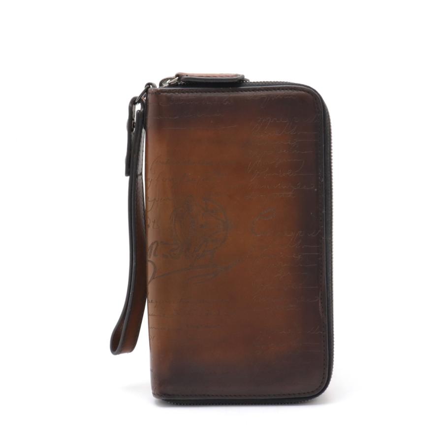 BERLUTI ブラウン 長財布カリグラフィーラウンドジップ