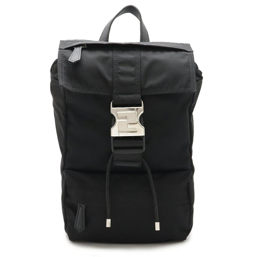 FENDI フェンディ フェンディネス ボディバッグ ショルダーバッグ 斜め掛け ナイロン レザー ブラック 黒 シルバー金具 7VZ067 | FENDI