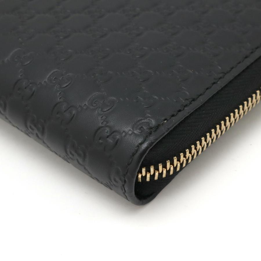 GUCCI グッチ マイクログッチシマ ラウンドファスナー 長財布 レザー ブラック 黒 ゴールド金具 アウトレット品 449391 | GUCCI | 02