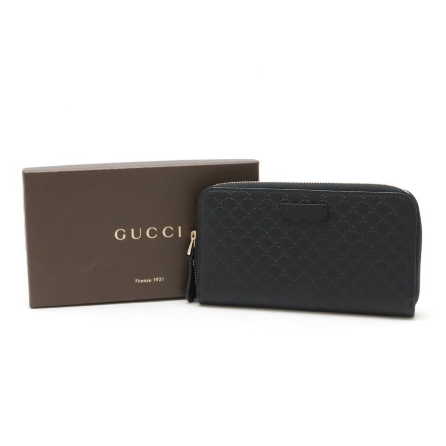 GUCCI グッチ マイクログッチシマ ラウンドファスナー 長財布 レザー ブラック 黒 ゴールド金具 アウトレット品 449391 | GUCCI | 06