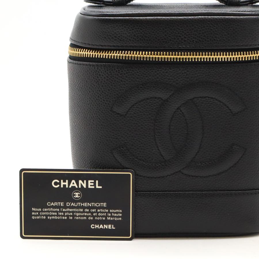 CHANEL シャネル ココマーク バニティバッグ ハンドバッグ 化粧ポーチ コスメポーチ キャビアスキン レザー ブラック 黒 ゴールド金具 A01998 CHANEL（シャネル） ココマーク バニティバッグ ハンドバッグ 化粧