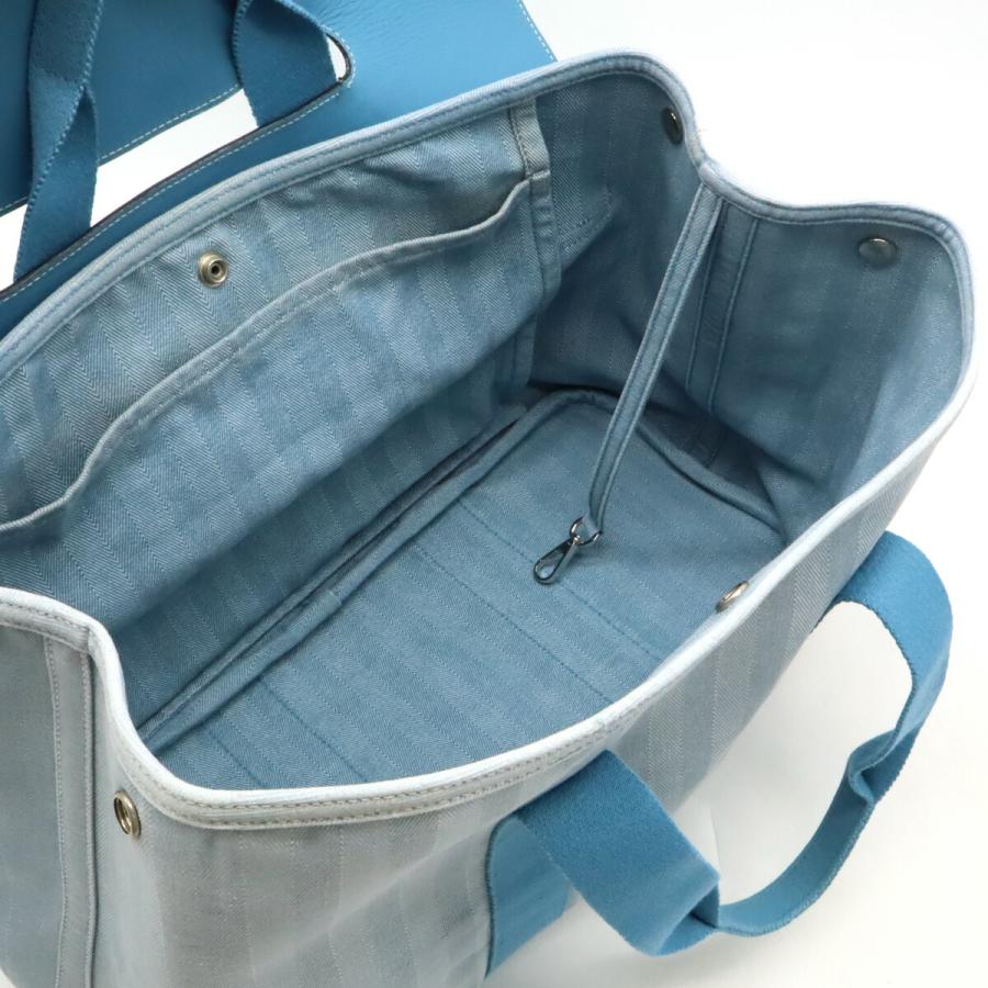 HERMES エルメス ヴァルパライソMM バルパライソMM ハンドバッグ トートバッグ トワルシェブロン レザー ブルージーン ライトブルー ポーチ付 | HERMES | 05