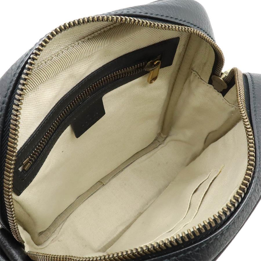 GUCCI グッチ グッチプリント メッセンジャーバッグ ショルダーバッグ 斜め掛け レザー ブラック 黒 ゴールド金具 523591 | GUCCI | 05