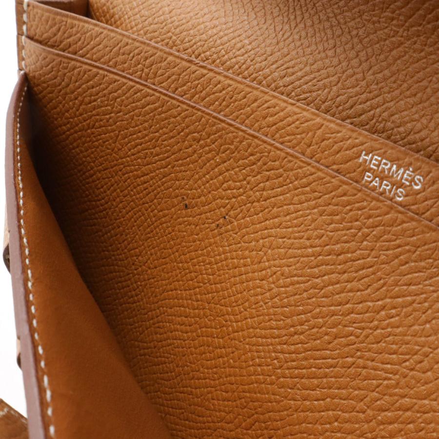 HERMES エルメス ベアンスフレ 2つ折長財布 二つ折り長財布 ヴォーエプソン レザー キャメル ライトブラウン ゴールド金具 X刻印 | HERMES | 06