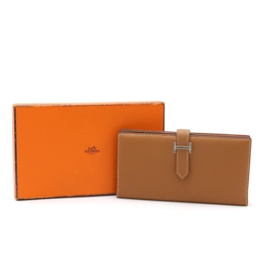 HERMES エルメス ベアンスフレ 2つ折長財布 二つ折り長財布 ヴォーエプソン レザー キャメル ライトブラウン ゴールド金具 X刻印 | HERMES | 08