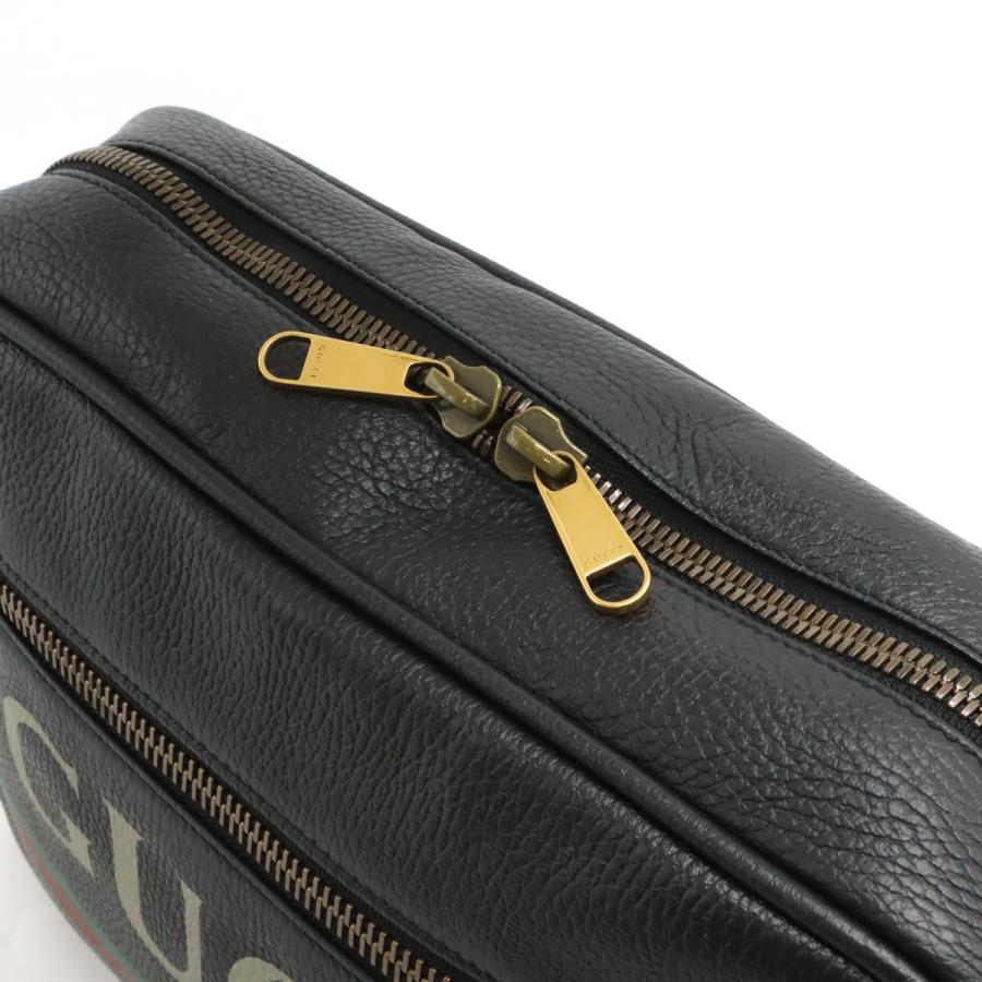 GUCCI グッチ グッチプリント ロゴプリント メッセンジャーバッグ ショルダーバッグ 斜め掛け レザー ブラック 黒 ゴールド金具 523589 | GUCCI | 03