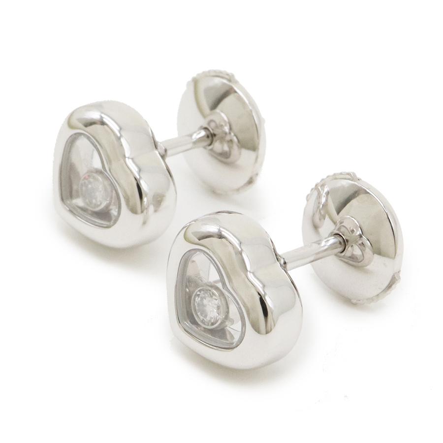 Chopard ショパール ハッピーダイヤモンド ハート 1Pダイヤ ピアス K18WG 750WG ホワイトゴールド ダイヤモンド 83/4854 | Chopard | 01