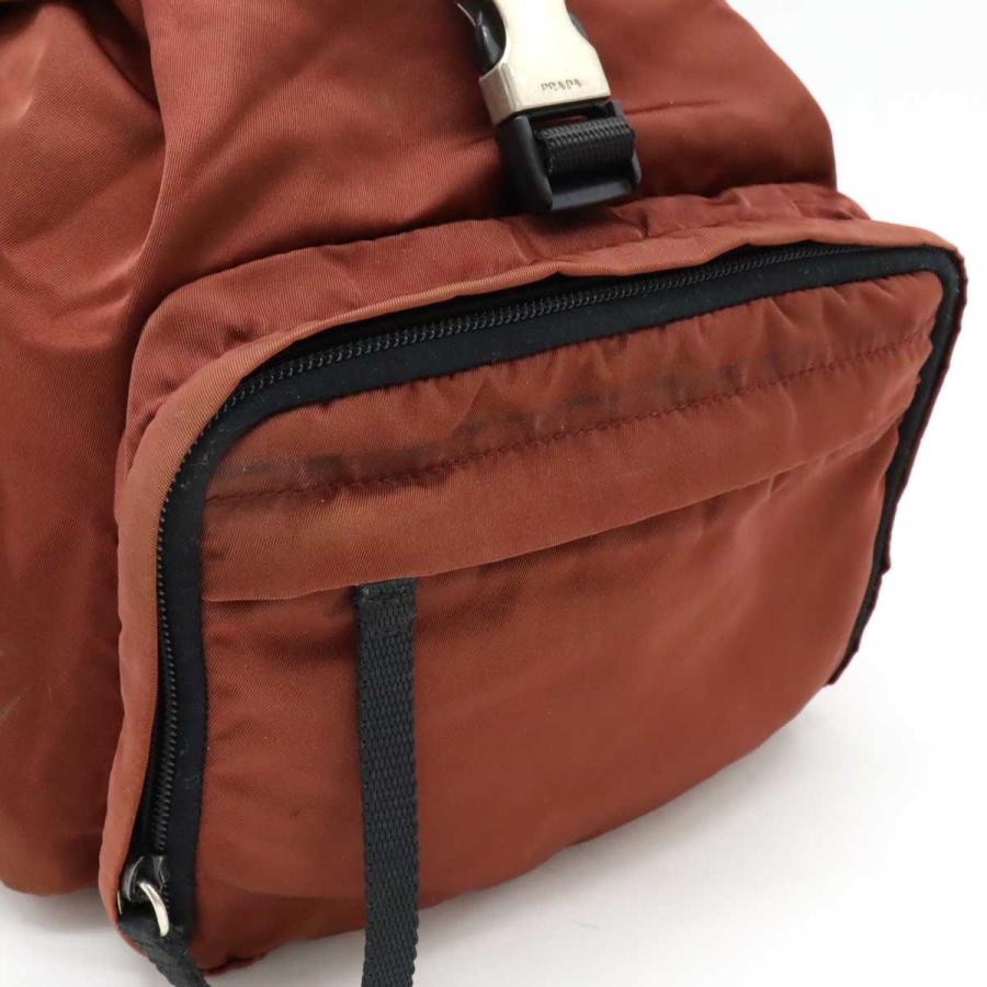 PRADA プラダ TESSUTO MONTANG ナイロン バックパック リュックサック テラコッタ レッド系 シルバー金具 V152 | PRADA | 07