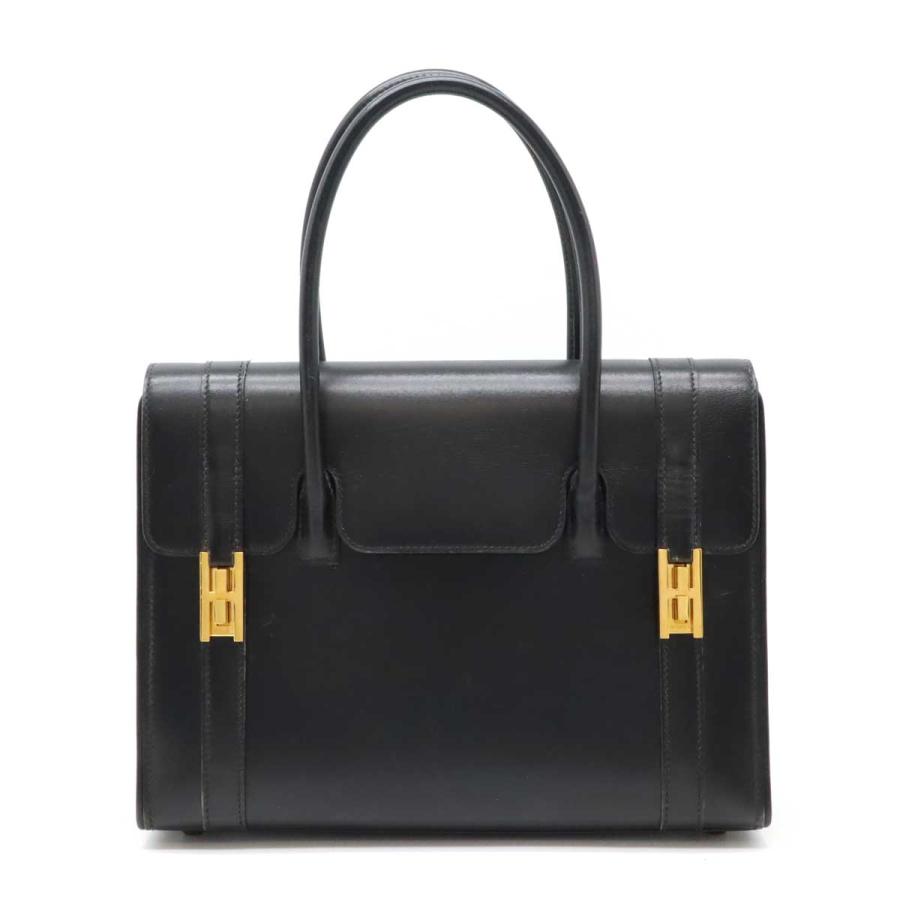 HERMES エルメス ドラッグ27 ハンドバッグ ボックスカーフ BOXカーフ レザー ブラック 黒 ゴールド金具 ○V刻印 HERMES（エルメス） ドラッグ27 ハンドバッグ ボックスカーフ BOX