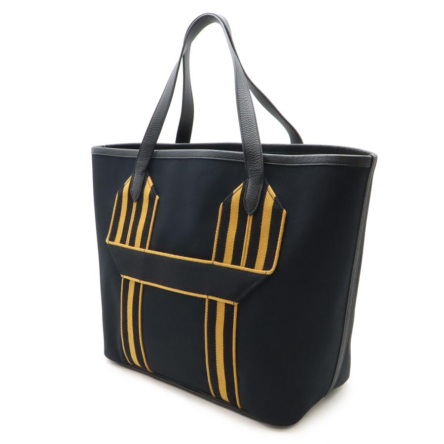 HERMES エルメス PURSANGLE ピュールサングル トートバッグ ラージトート ショルダーバッグ キャンバス レザー ブラック 黒 イエロー | HERMES | 01