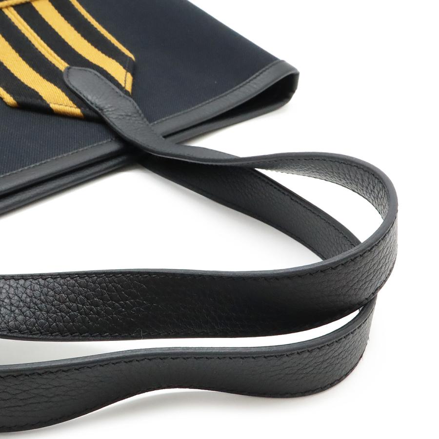 HERMES エルメス PURSANGLE ピュールサングル トートバッグ ラージトート ショルダーバッグ キャンバス レザー ブラック 黒 イエロー | HERMES | 03