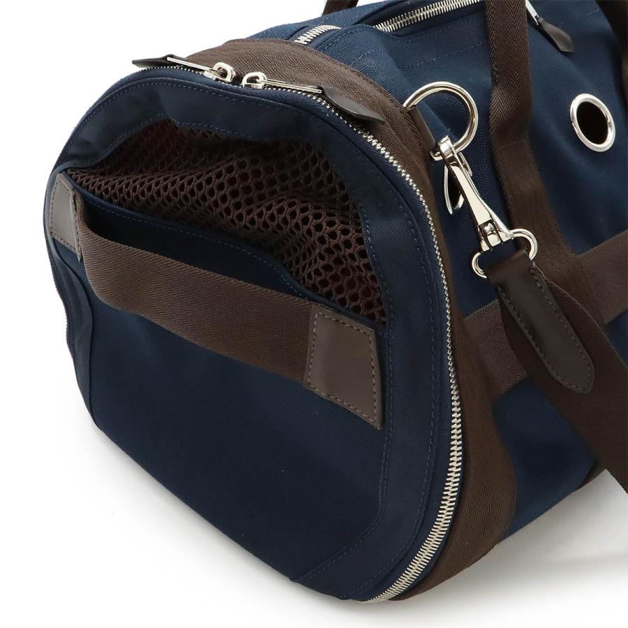 HERMES エルメス ドッグ キャリーバッグ 犬 猫 ペット ボストンバッグ 2WAY ショルダーバッグ キャンバス レザー ネイビー ダークブラウン Z刻印 | HERMES | 05