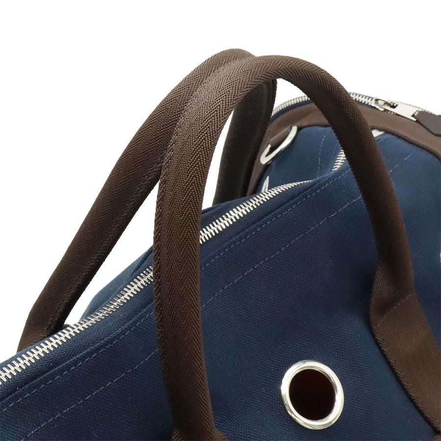 HERMES エルメス ドッグ キャリーバッグ 犬 猫 ペット ボストンバッグ 2WAY ショルダーバッグ キャンバス レザー ネイビー ダークブラウン Z刻印 | HERMES | 07