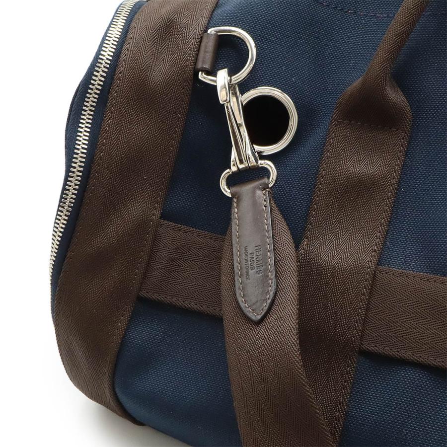 HERMES エルメス ドッグ キャリーバッグ 犬 猫 ペット ボストンバッグ 2WAY ショルダーバッグ キャンバス レザー ネイビー ダークブラウン Z刻印 | HERMES | 08