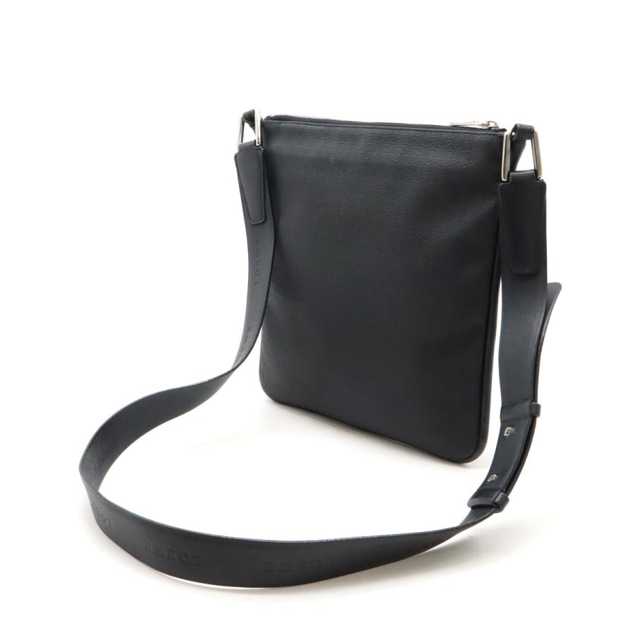 LOEWE ロエベ リピート アナグラム ショルダーバッグ 斜め掛け エンボス加工 PVC レザー ブラック 黒 シルバー金具 | LOEWE | 01