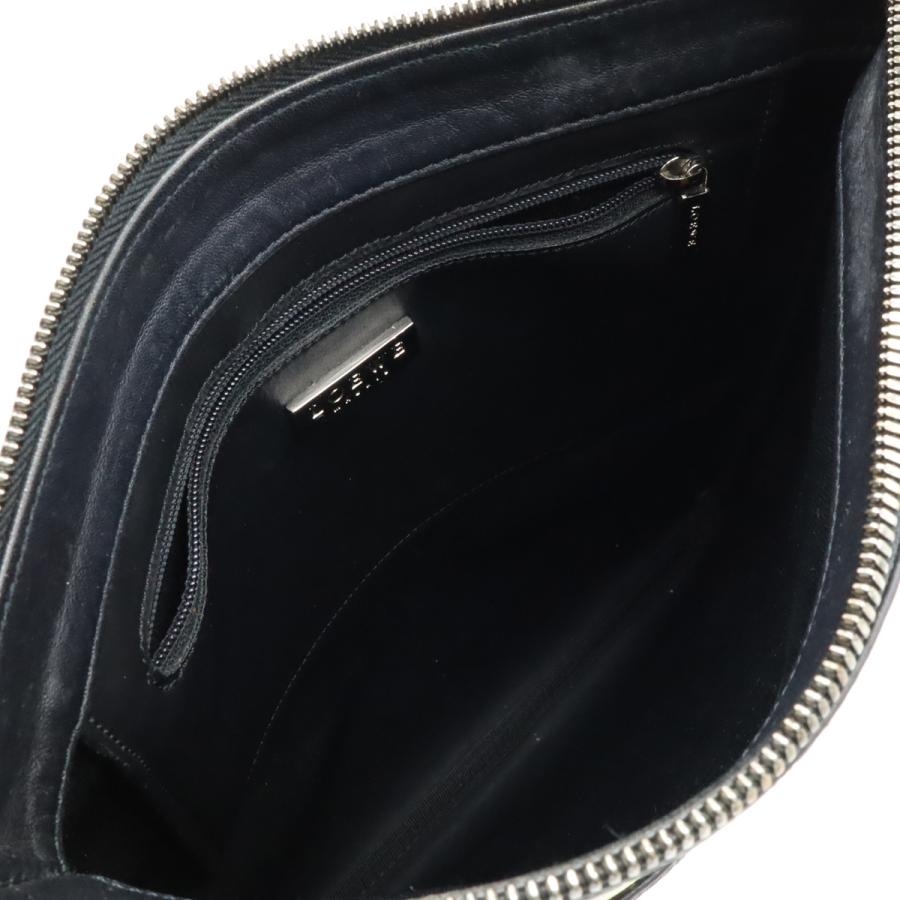 LOEWE ロエベ リピート アナグラム ショルダーバッグ 斜め掛け エンボス加工 PVC レザー ブラック 黒 シルバー金具 | LOEWE | 06