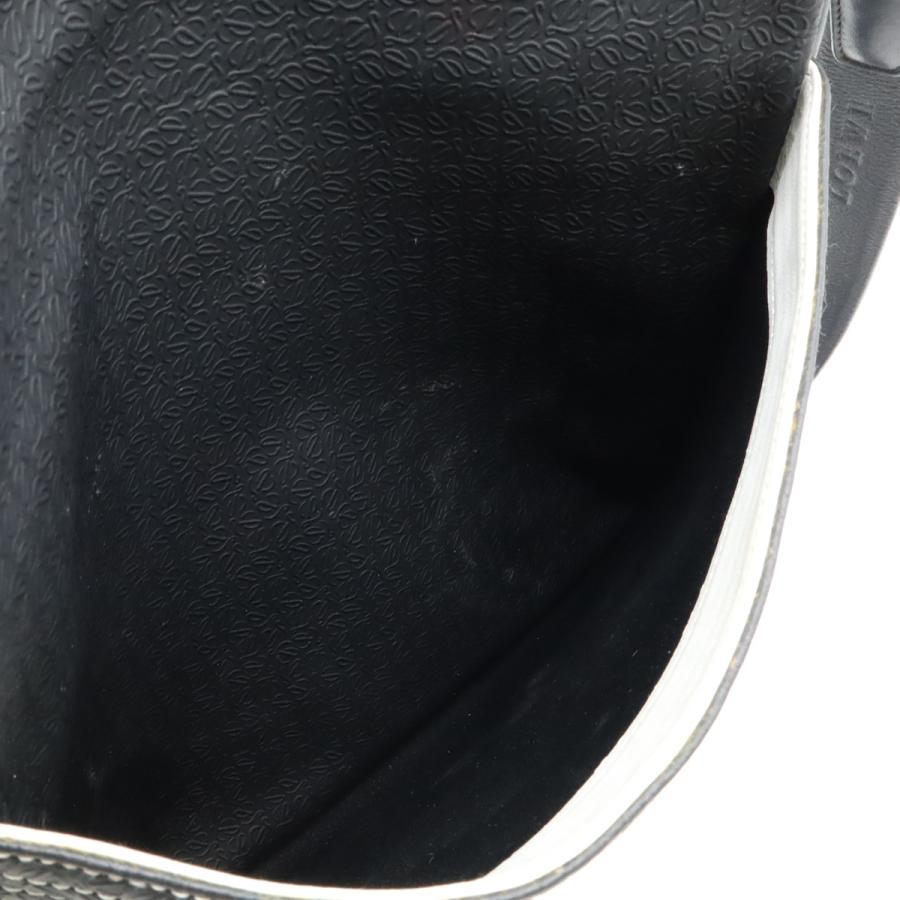 LOEWE ロエベ リピート アナグラム ショルダーバッグ 斜め掛け エンボス加工 PVC レザー ブラック 黒 シルバー金具 | LOEWE | 07