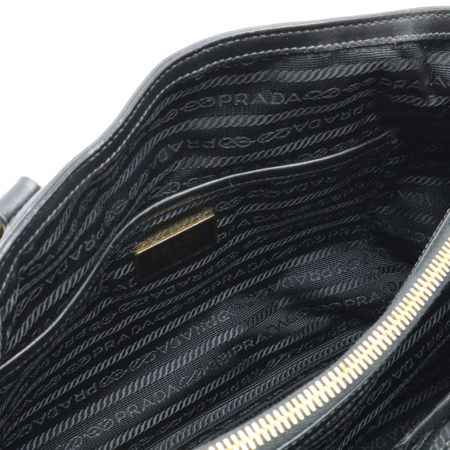 【極美品】PRADA ブラックレザー ミニ ハンドバッグ ◇PRADA◇ミニバッグ/レザー/ハンドバッグ/ブラック (PRADA