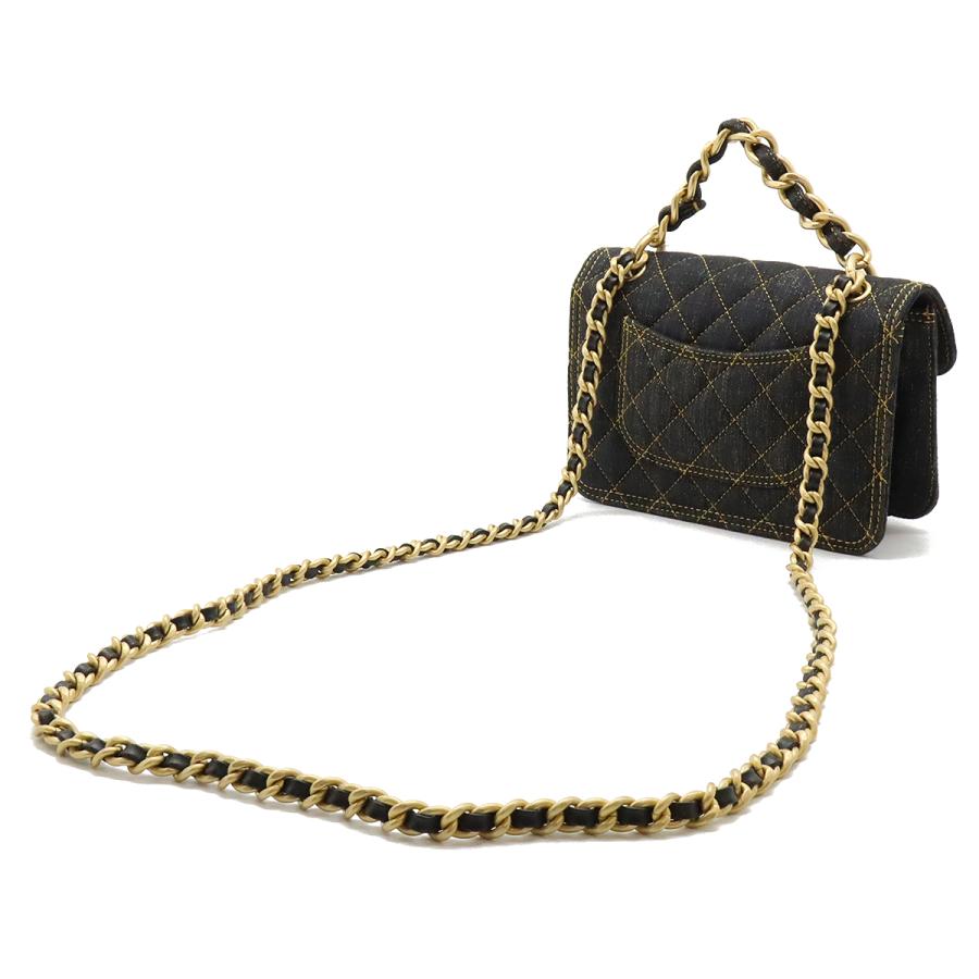 CHANEL シャネル マトラッセ ココマーク チェーンショルダー ショルダーバッグ 2WAY ハンドバッグ デニム レザー ネイビー ゴールド金具 | CHANEL | 01