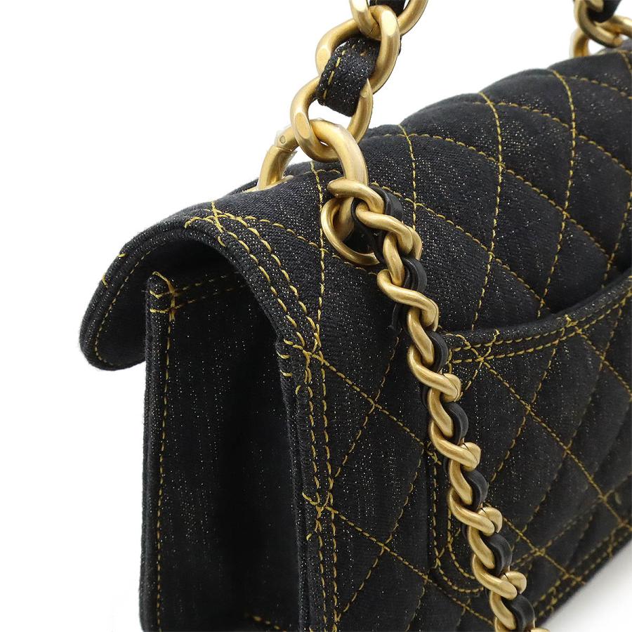 CHANEL シャネル マトラッセ ココマーク チェーンショルダー ショルダーバッグ 2WAY ハンドバッグ デニム レザー ネイビー ゴールド金具 | CHANEL | 03