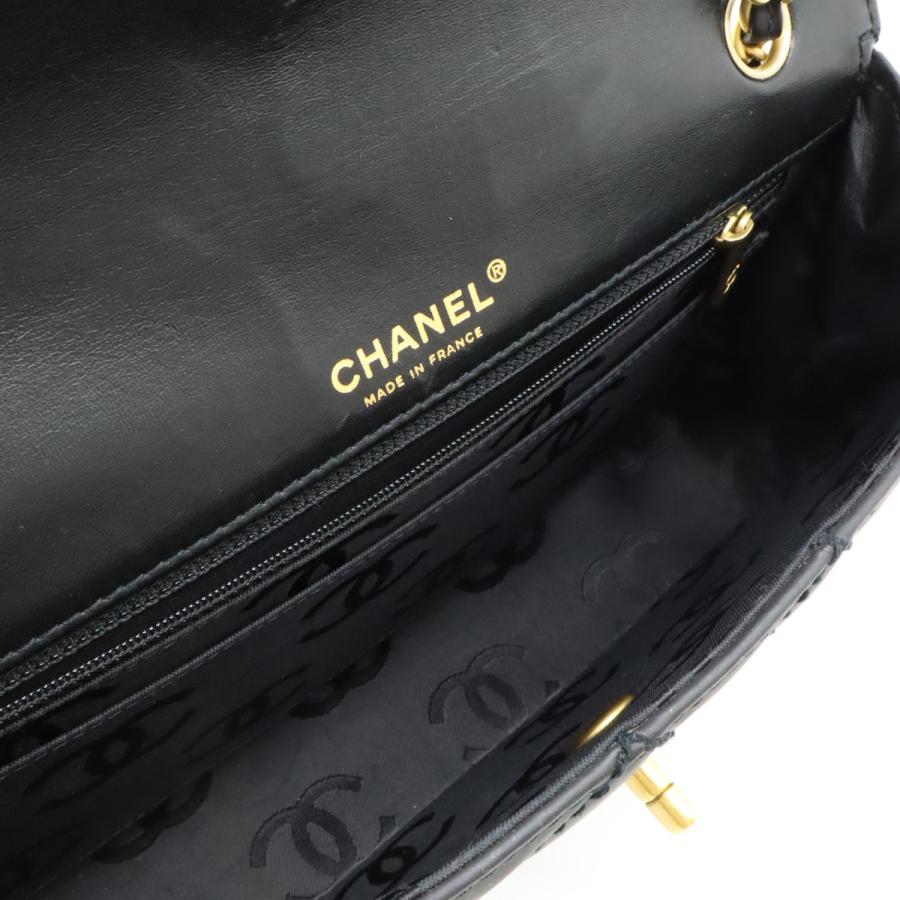 CHANEL シャネル ワイルドステッチ マトラッセ ココマーク Wチェーンショルダーバッグ ハンドバッグ レザー ラメ ブラック ゴールド金具 | CHANEL | 06