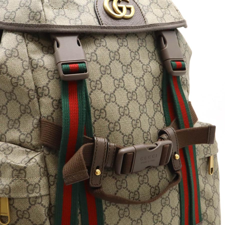 GUCCI グッチ GGスプリーム ウェブライン スケートボード バックパック リュックサック デイパック PVC レザー ベージュ ブラウン 690999 | GUCCI | 07