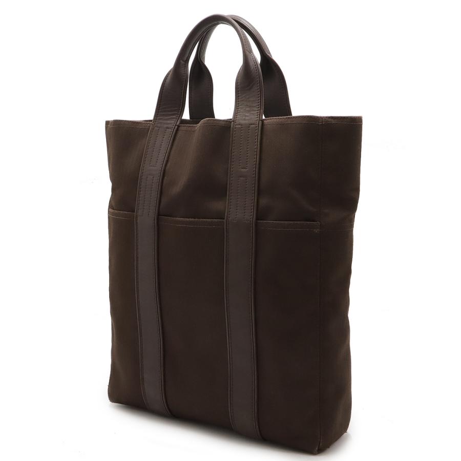 HERMES エルメス アカプルコ カバスMM トートバッグ ラージトート ハンドバッグ トワルシェブロン キャンバス レザー ブラウン 茶 | HERMES | 01