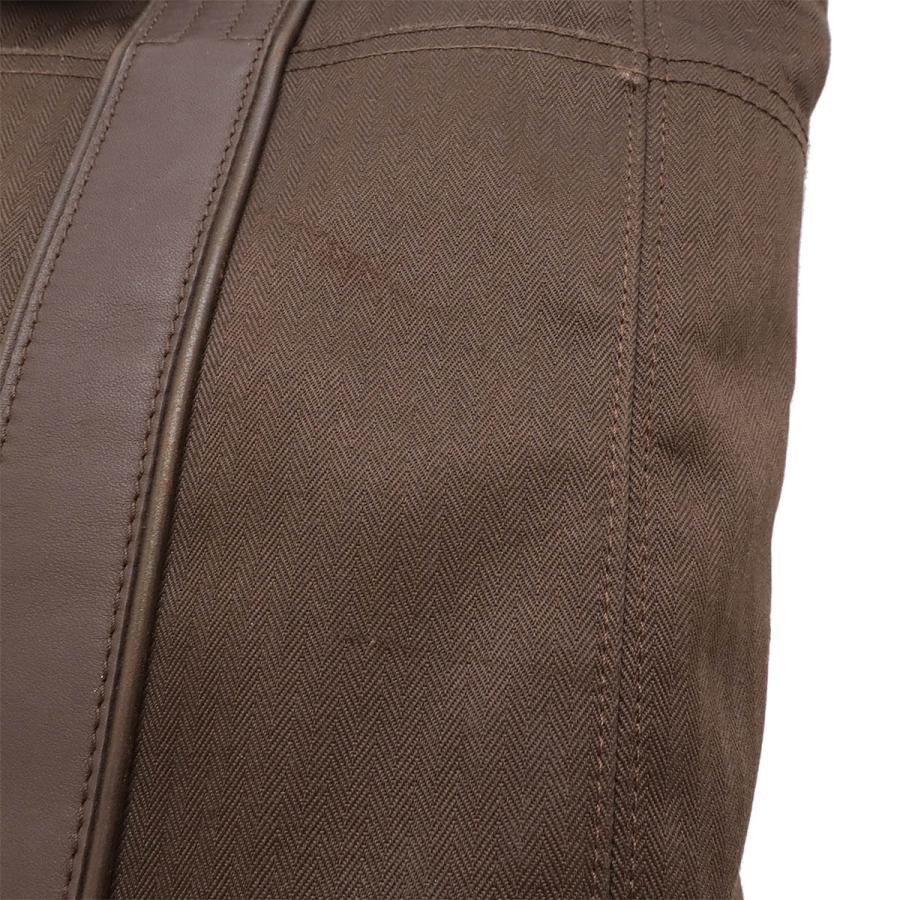 HERMES エルメス アカプルコ カバスMM トートバッグ ラージトート ハンドバッグ トワルシェブロン キャンバス レザー ブラウン 茶 | HERMES | 04