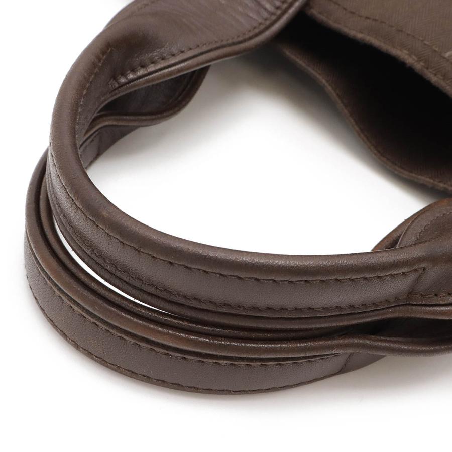 HERMES エルメス アカプルコ カバスMM トートバッグ ラージトート ハンドバッグ トワルシェブロン キャンバス レザー ブラウン 茶 | HERMES | 05