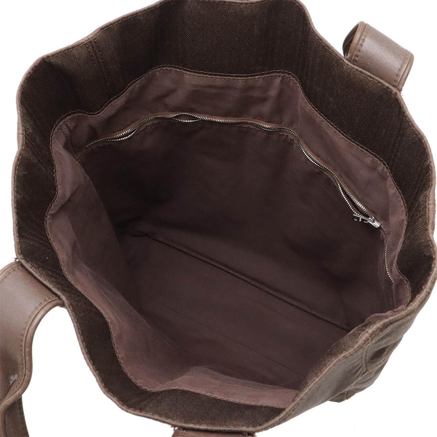 HERMES エルメス アカプルコ カバスMM トートバッグ ラージトート ハンドバッグ トワルシェブロン キャンバス レザー ブラウン 茶 | HERMES | 06