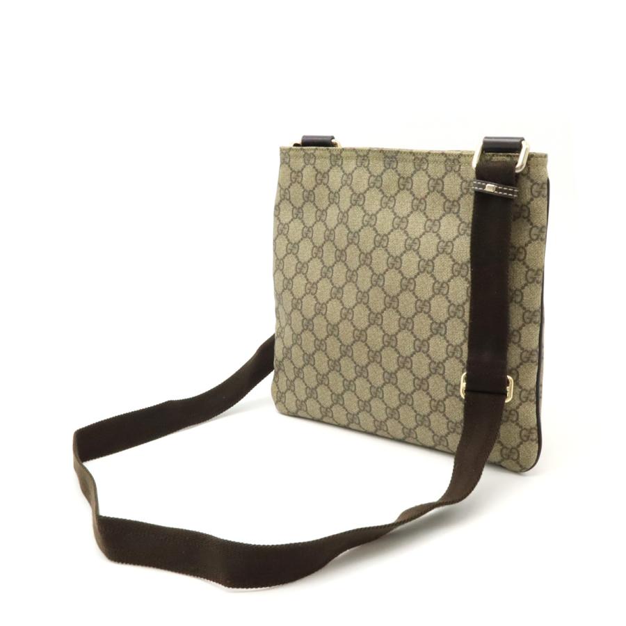 GUCCI グッチ GGスプリーム GGプラス ショルダーバッグ 斜め掛け マチなし カーキベージュ ダークブラウン 茶 ゴールド金具 295257 | GUCCI | 01