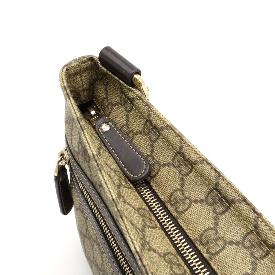 GUCCI グッチ GGスプリーム GGプラス ショルダーバッグ 斜め掛け マチなし カーキベージュ ダークブラウン 茶 ゴールド金具 295257 | GUCCI | 04