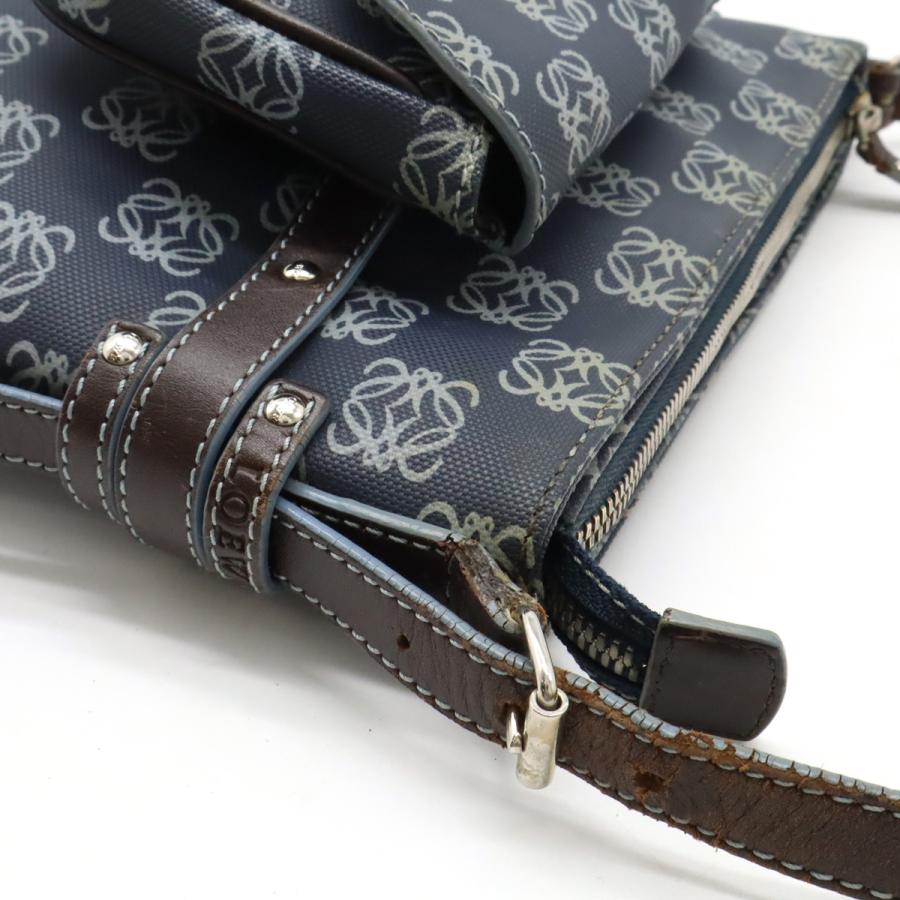 LOEWE ロエベ アナグラム ショルダーバッグ 斜め掛け PVC レザー 