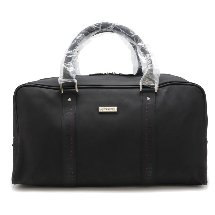 VERSACE ヴェルサーチ ヴェルサーチェ PARFUMS パフューム ボストンバッグ トラベルバッグ 旅行カバン ナイロン ブラック シルバー金具 サンプル品 | VERSACE