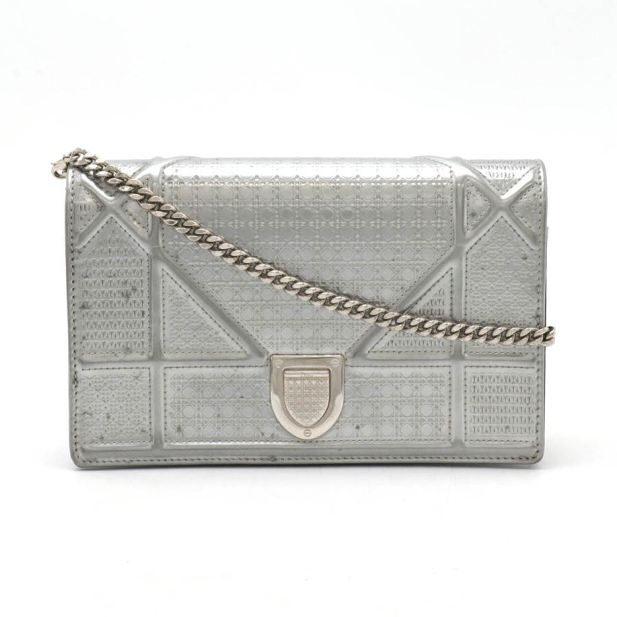 Christian Dior クリスチャン ディオール ディオラマ チェーンウォレット ポシェット 2WAY クラッチバッグ パテントレザー メタリック | Christian Dior