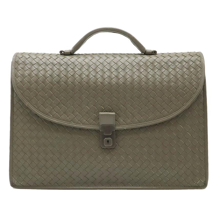 BOTTEGA VENETA ボッテガ ヴェネタ イントレチャート ビジネスバッグ ブリーフケース 書類カバン レザー グレー 170238 | BOTTEGA VENETA