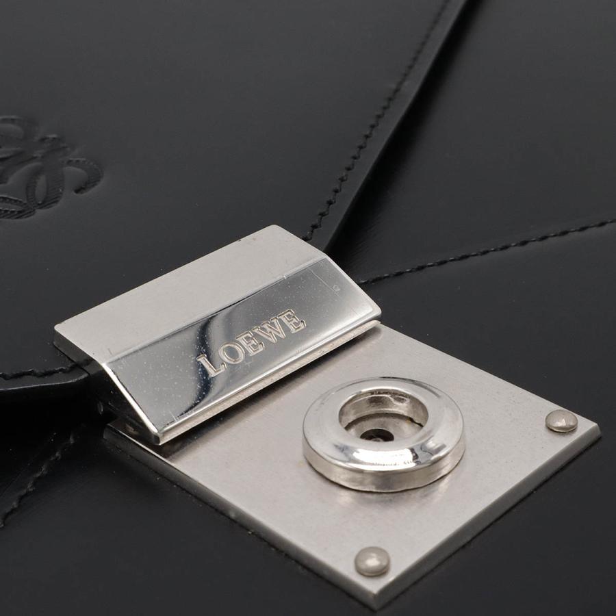LOEWE ロエベ アナグラム ブリーフケース ビジネスバッグ 書類カバン ハンドバッグ レザー ブラック 黒 シルバー金具 | LOEWE | 04