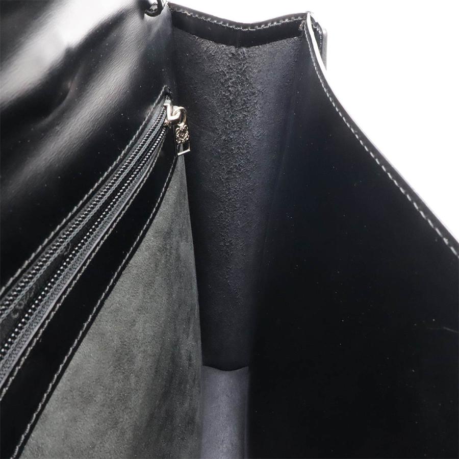 LOEWE ロエベ アナグラム ブリーフケース ビジネスバッグ 書類カバン ハンドバッグ レザー ブラック 黒 シルバー金具 | LOEWE | 06