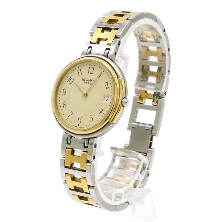 HERMES エルメス ウィンザー デイト アイボリー文字盤 コンビ GP SS メンズ クォーツ 腕時計 | HERMES | 01